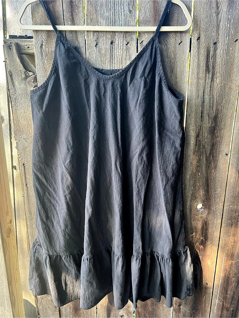SHEIN Black Ruffle Hem Tank XL Like New